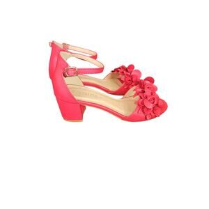 Patrizia by Spring Steps 37 red Tomika open toe strappy heels flowers sz 6.5 7